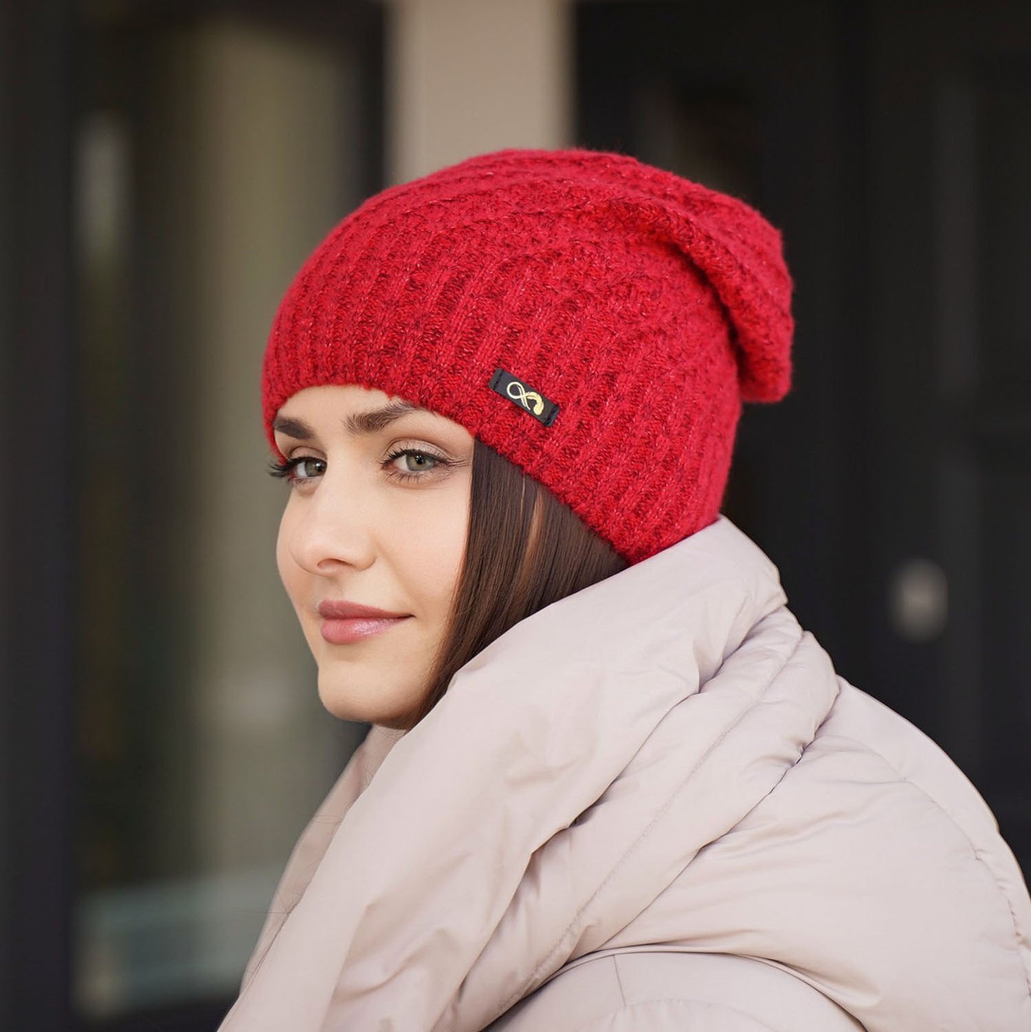 Dames wintermuts, honing, met merinowol, Misha