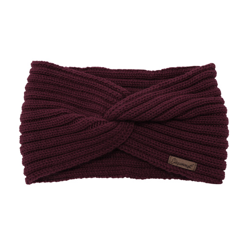 Dames winter hoofdband, winter, bordeaux, 100% Merino Wol, Veka