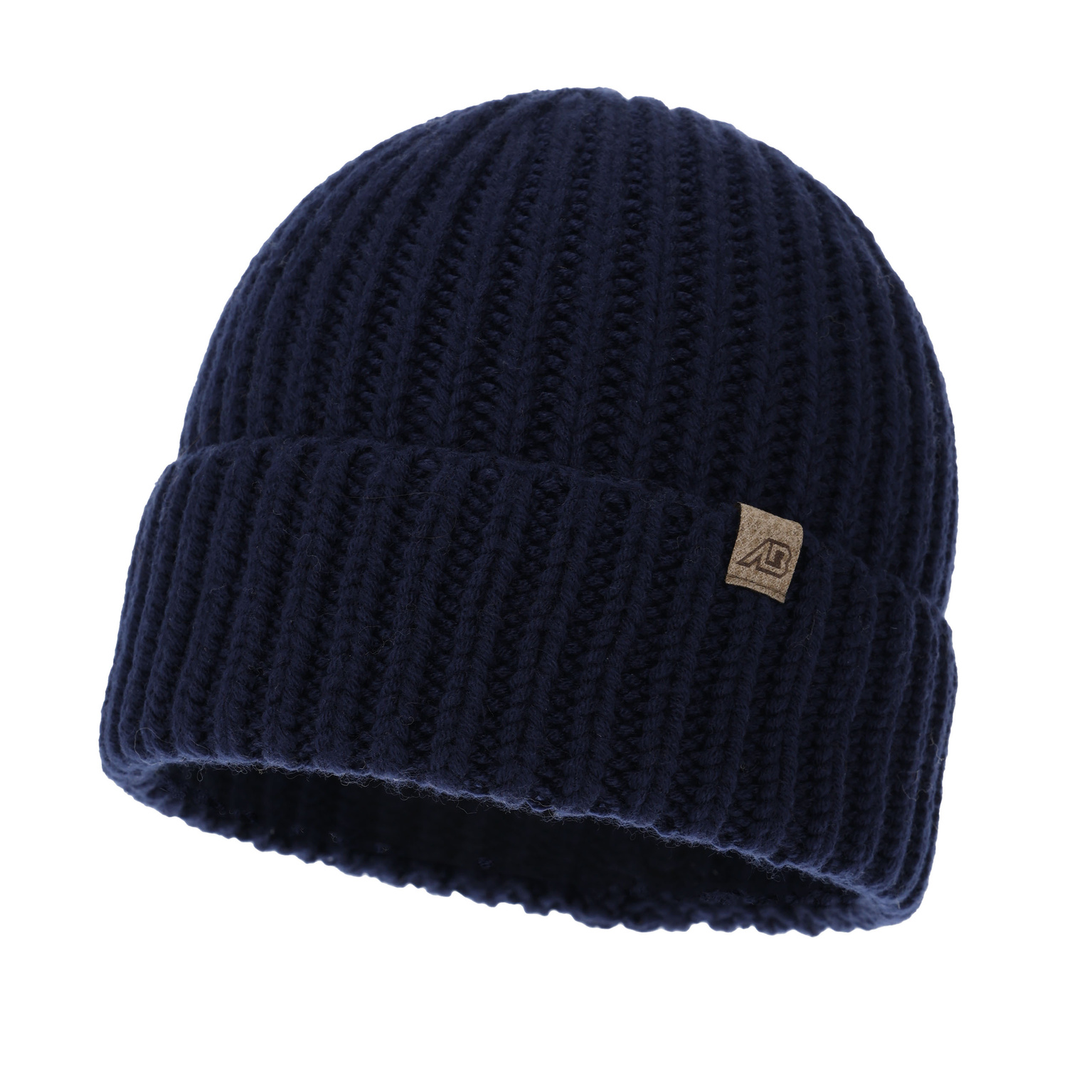 Bonnet d'hiver homme, bleu marine, avec laine mérinos, Berno
