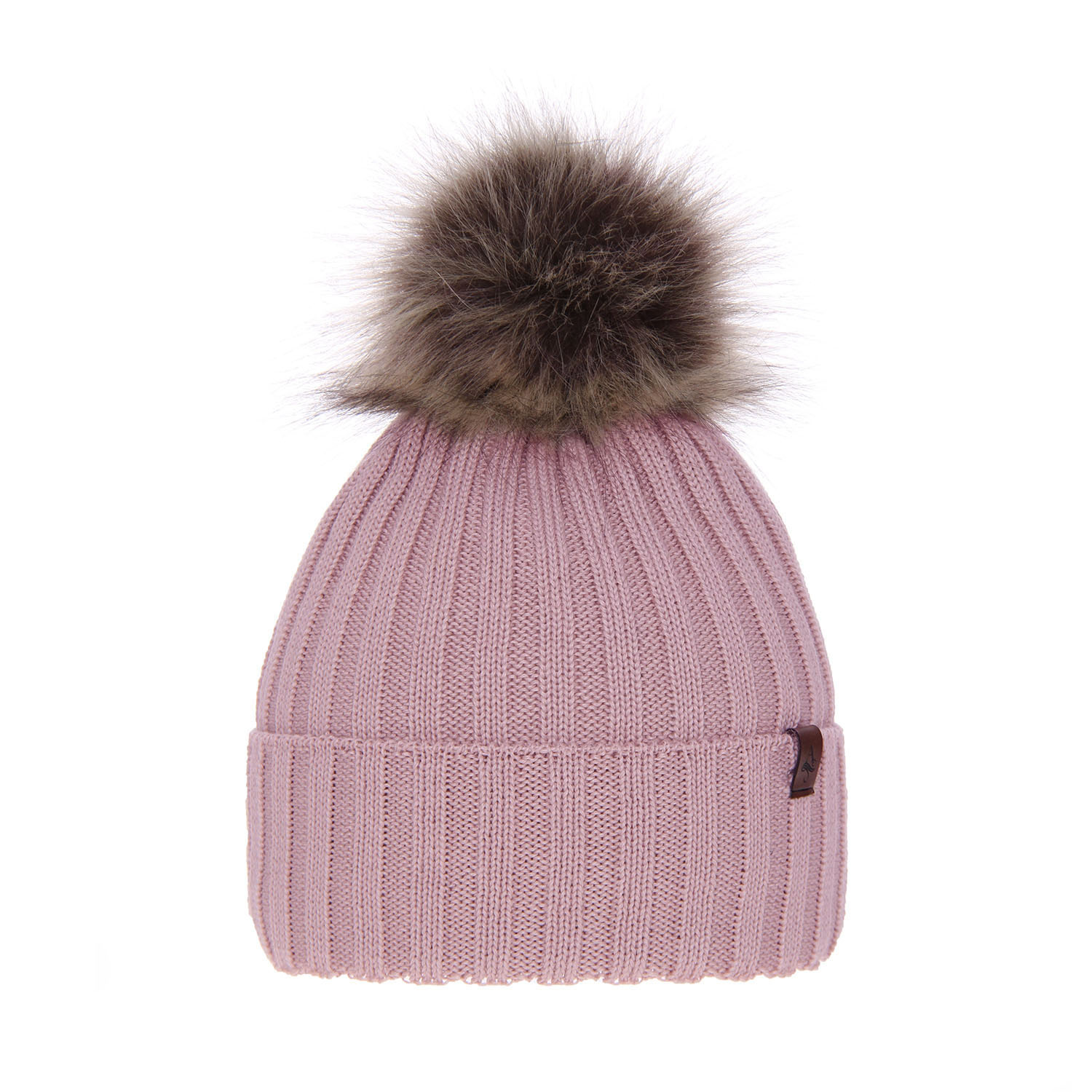 Dames wintermuts, roze, met merinowol, Texa