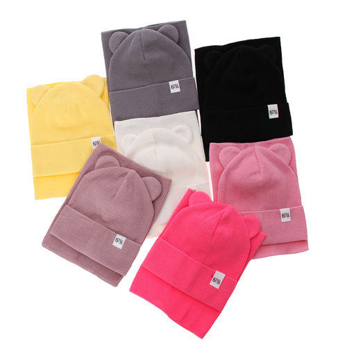 Meisjes herfst/lente set muts en buissjaal, met katoen, geel, Kajra