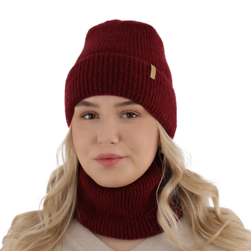 Ensemble d'hiver fille: bonnet et snood, beige, Edila