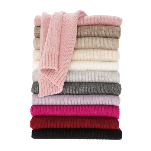 Écharpe d'hiver femme, rose, avec laine mérinos, Loretta