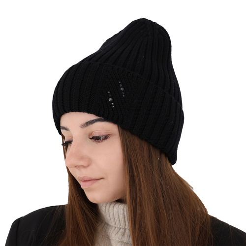 Bonnet d'hiver femme, bordó, avec laine mérinos, Ariga