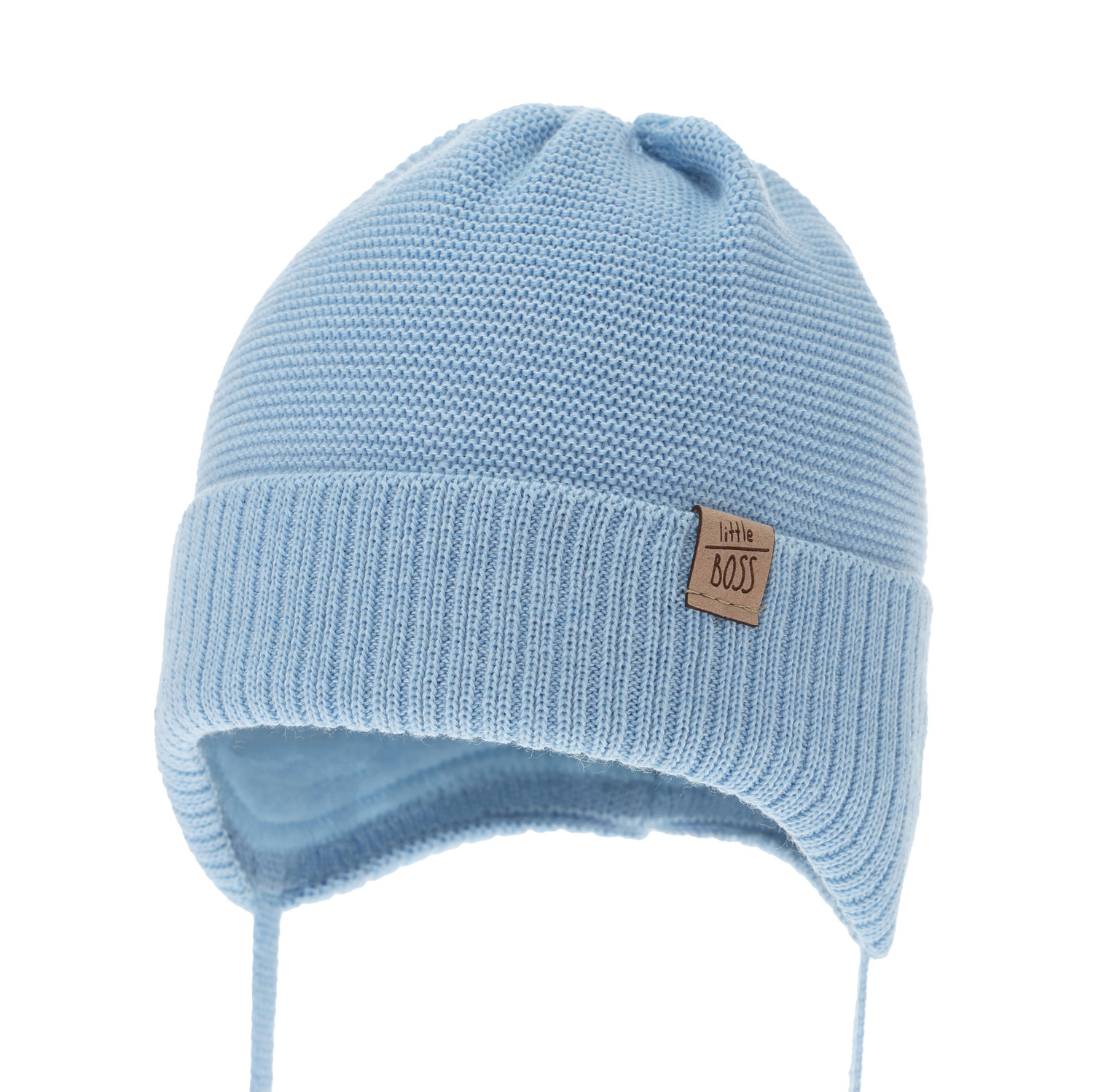 Bonnet d'hiver garçon, bleu, avec laine mérinos, Darsi