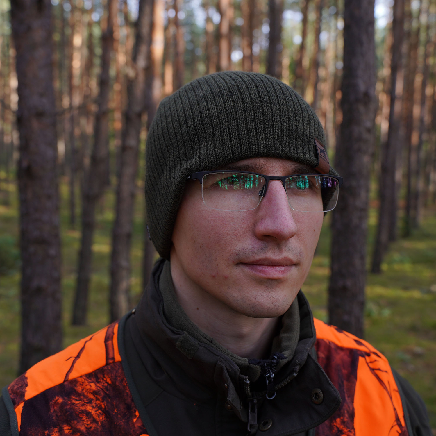 Heren winter jachtmuts, groen, met merinowol, Bird