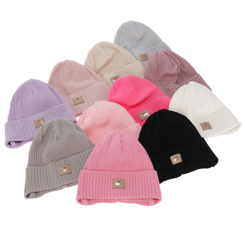 Meisjes herfst/lente muts, roze, met bindkoorden, met katoen, Tindra