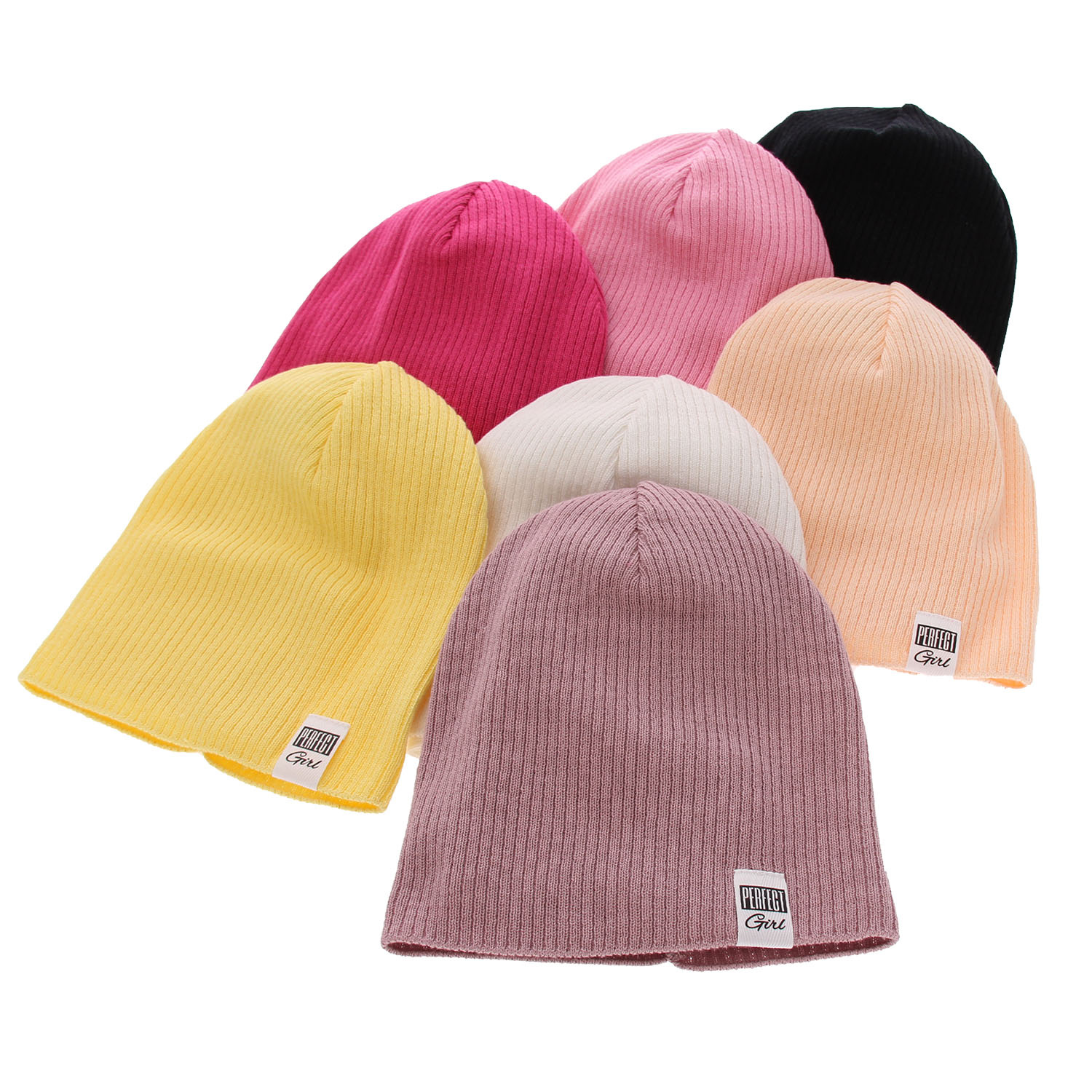 Meisjes herfst/lente set muts en buissjaal, met katoen, roze, Farinka