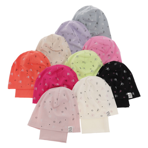 Ensemble automne/printemps fille: bonnet et snood, gris, en coton, Fiora