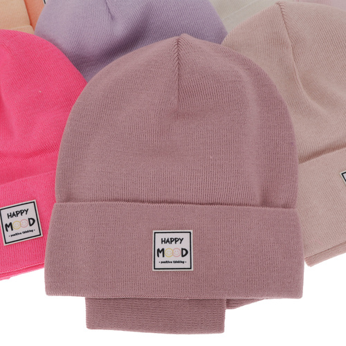 Ensemble automne/printemps fille: bonnet et snood, met katoen, mauve, Mersila