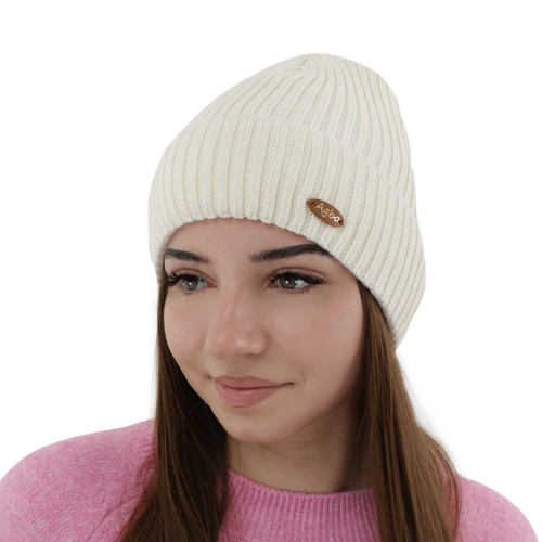 Dames wintermuts, lichtroze, met merinowol Shila