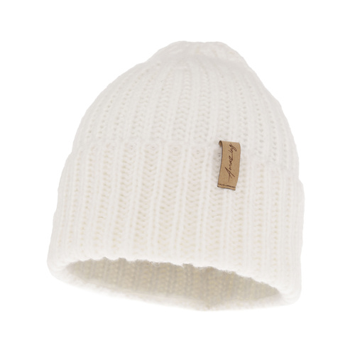 Bonnet d'hiver femme, blanche, avec laine mérinos, Caro