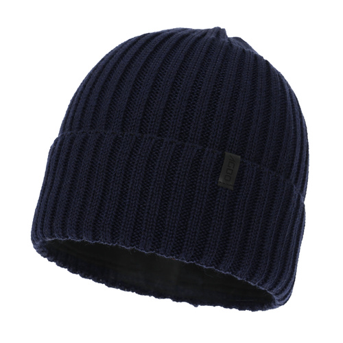 Heren wintermuts, donkerblauw, met merinowol, Tyrol