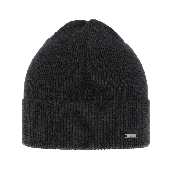 Bonnet hiver/printemps homme, gris foncé, avec laine mérinos, Memfis