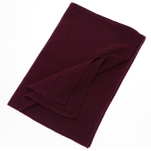 Dames wintersjaal, bordowy, wełna merino z kaszmirem, Irenia