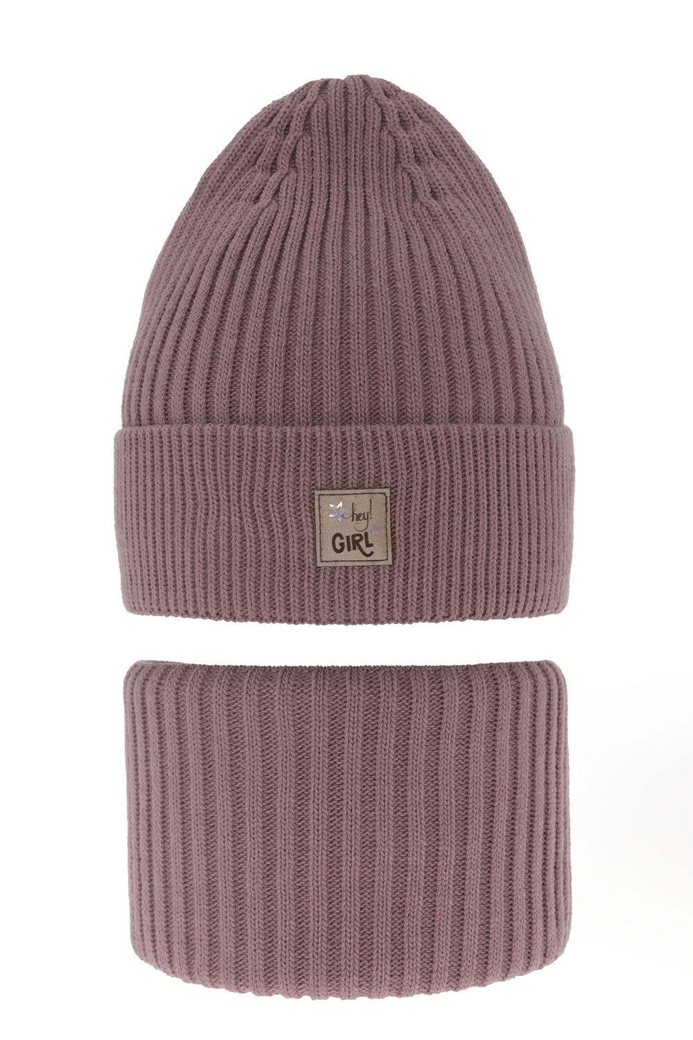 Ensemble d'hiver fille: bonnet et snood, violet, Georgina