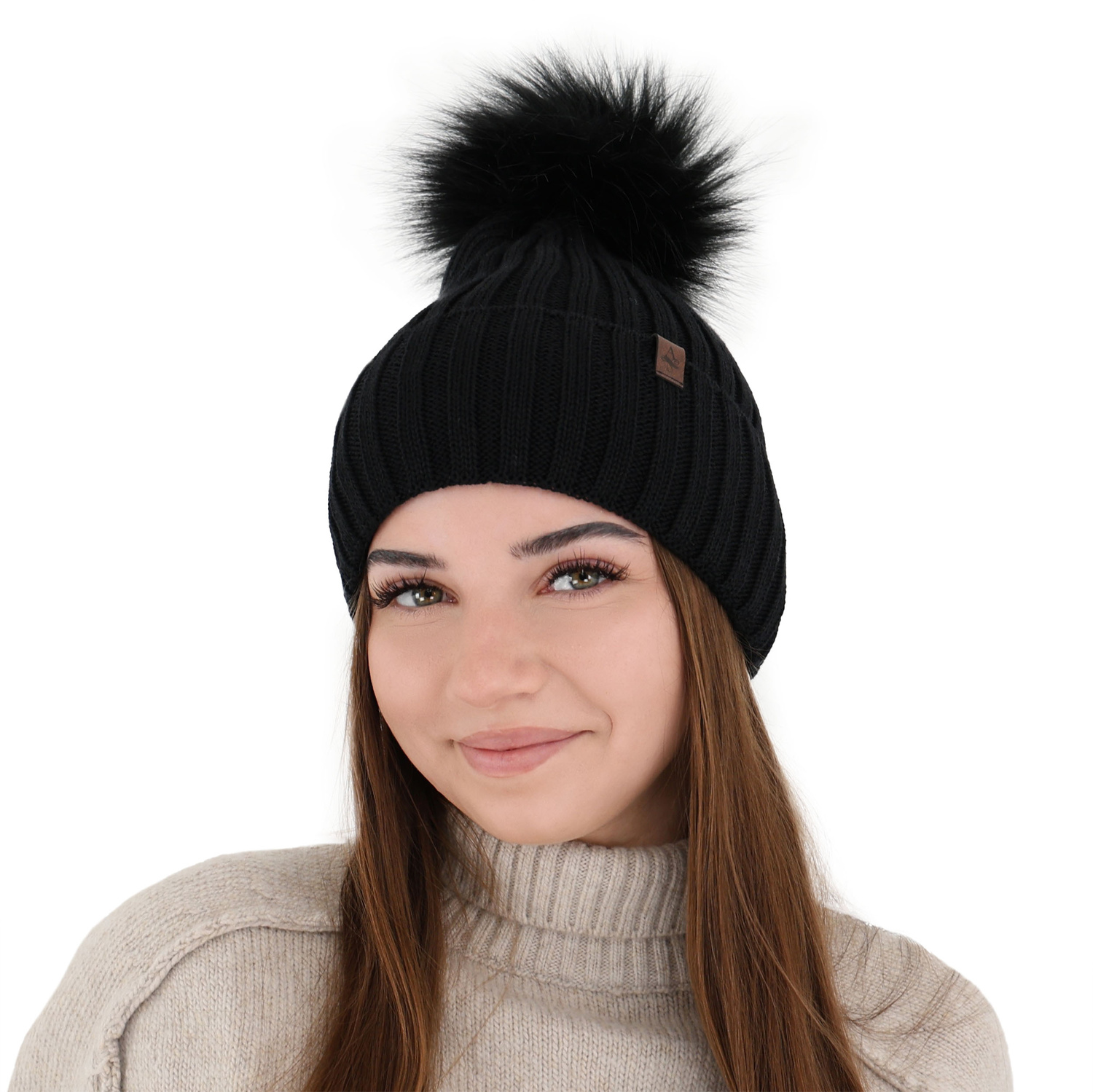 Dames wintermuts, grijs, met merinowol, Texa