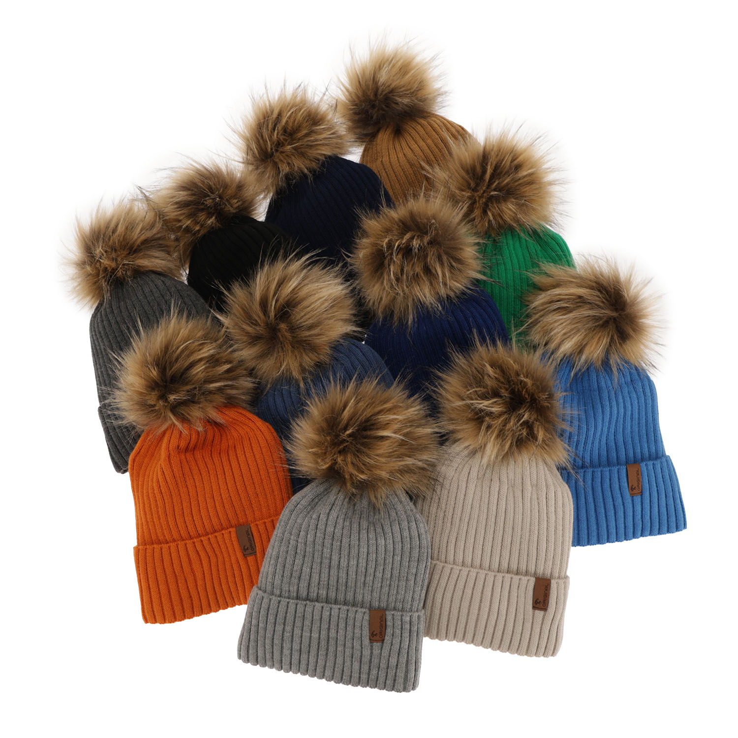 Ensemble d'hiver garçon: bonnet et snood, bleu, avec pompon, Onyks