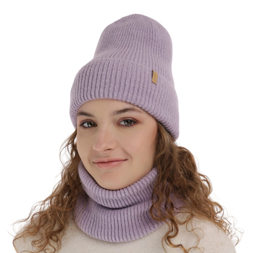 Ensemble d'hiver fille: bonnet et snood, violet, Edila