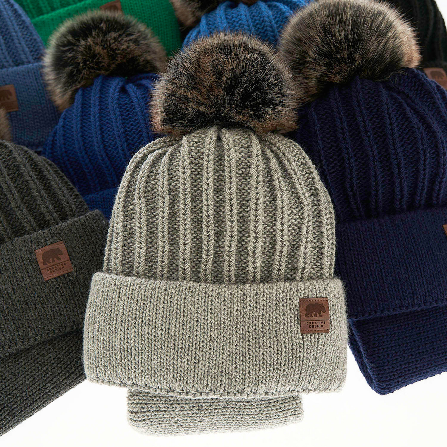 Ensemble d'hiver garçon: bonnet et snood, camel, avec pompon, Havier