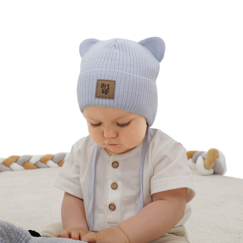 Herfst, lente muts met oorflappen voor jongens, beige, Dewin