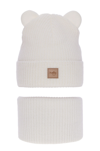 Ensemble d'hiver garçon: bonnet et snood, crème, Michael