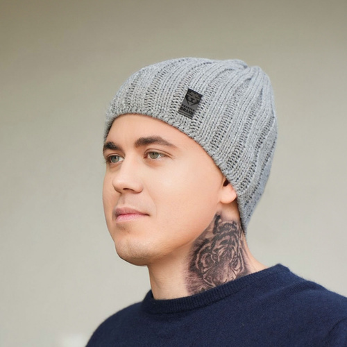 Heren wintermuts, zwart, Derek