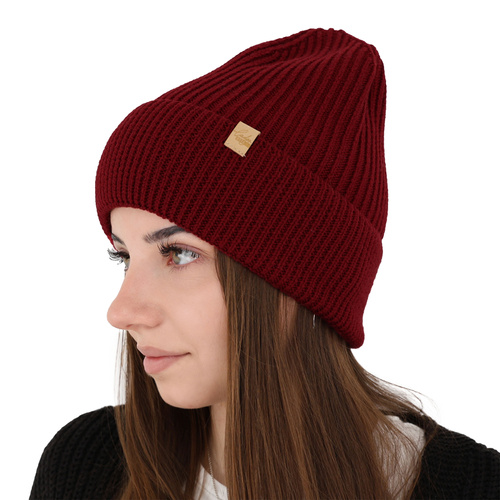 Bonnet d'hiver femme, beige, avec laine mérinos, Isla