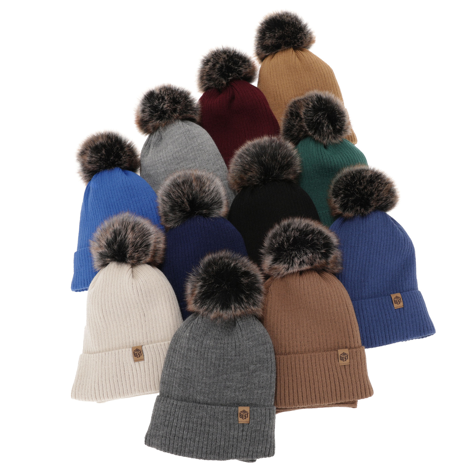 Ensemble d'hiver garçon: bonnet et snood, bleu marine, avec pompon, Wizar