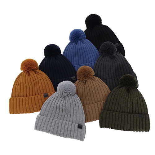Heren wintermuts, bruin, met merinowol, Korynt
