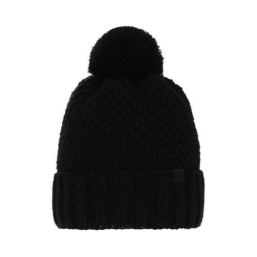 Jongens wintermuts, zwart, met garen pompon, Polins