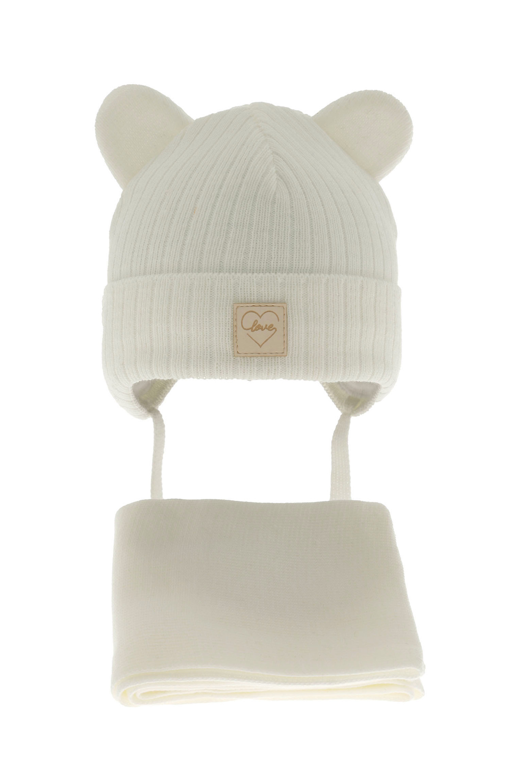 Ensemble d'hiver fille: bonnet et écharpe, crème, Antola