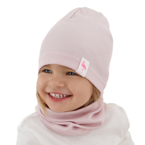 Ensemble automne/printemps fille: bonnet et snood, en coton, violet, Rumilla