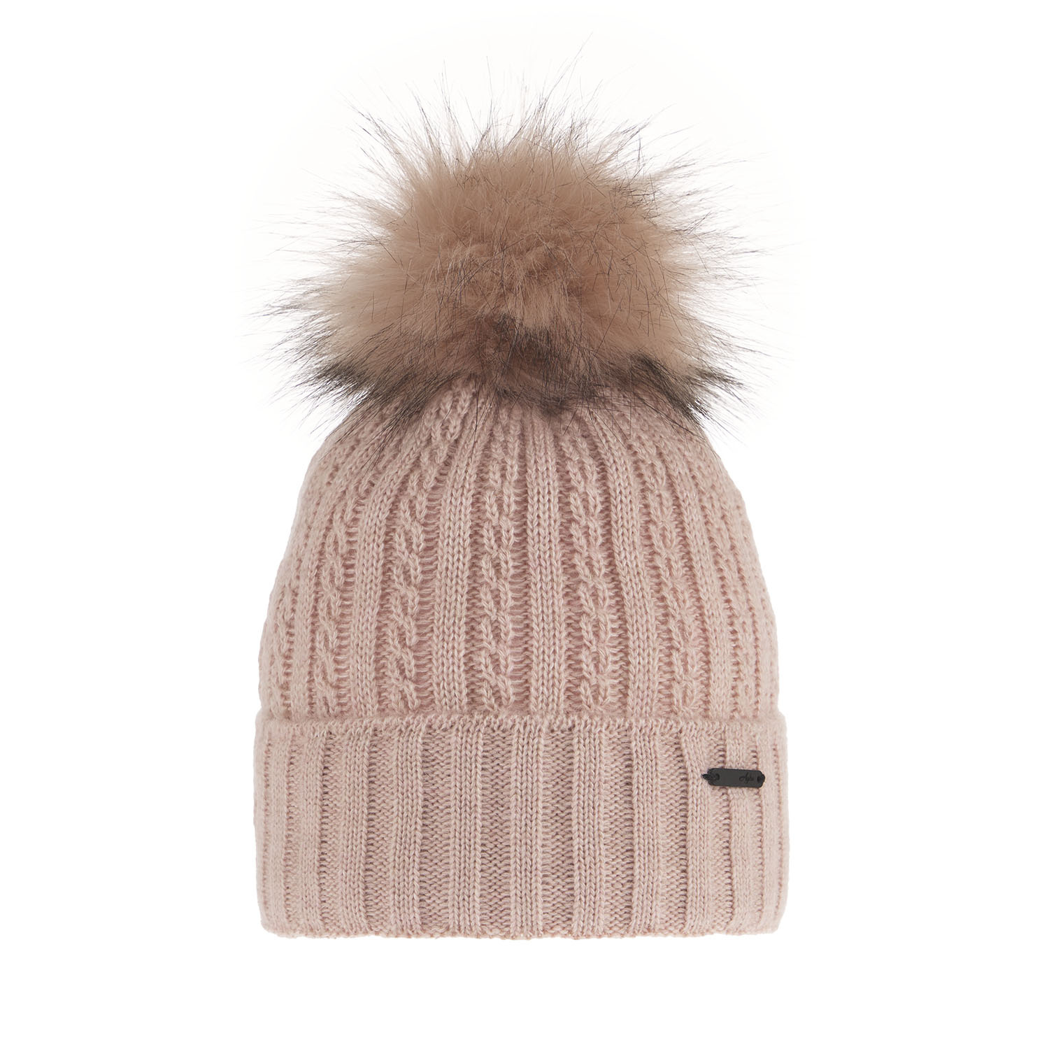 Bonnet d'hiver femme, rose, avec pompon, Karizma