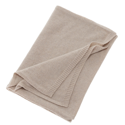 Dames wintersjaal, lichtbeige, wol merino met kasjmier, Irenia