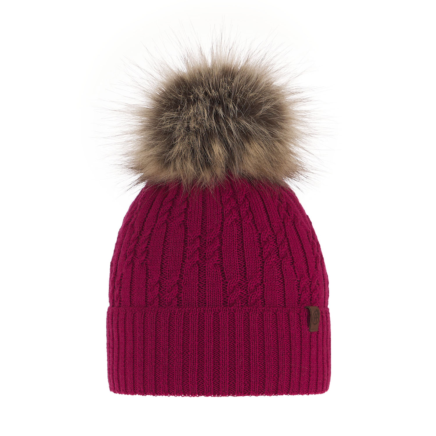 Bonnet d'hiver femme, rose, avec laine mérinos, Larida