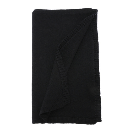 Dames wintersjaal, zwart, 100% Merino Wol, Elonia