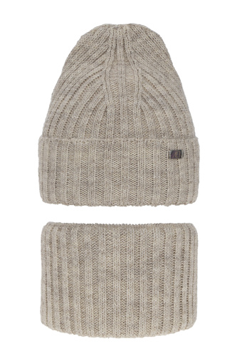 Meisjes winter set muts en sjaal, beige, Valentine