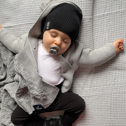 Kinder herfst/lente set muts en buissjaal, met katoen, oranje, Tunis