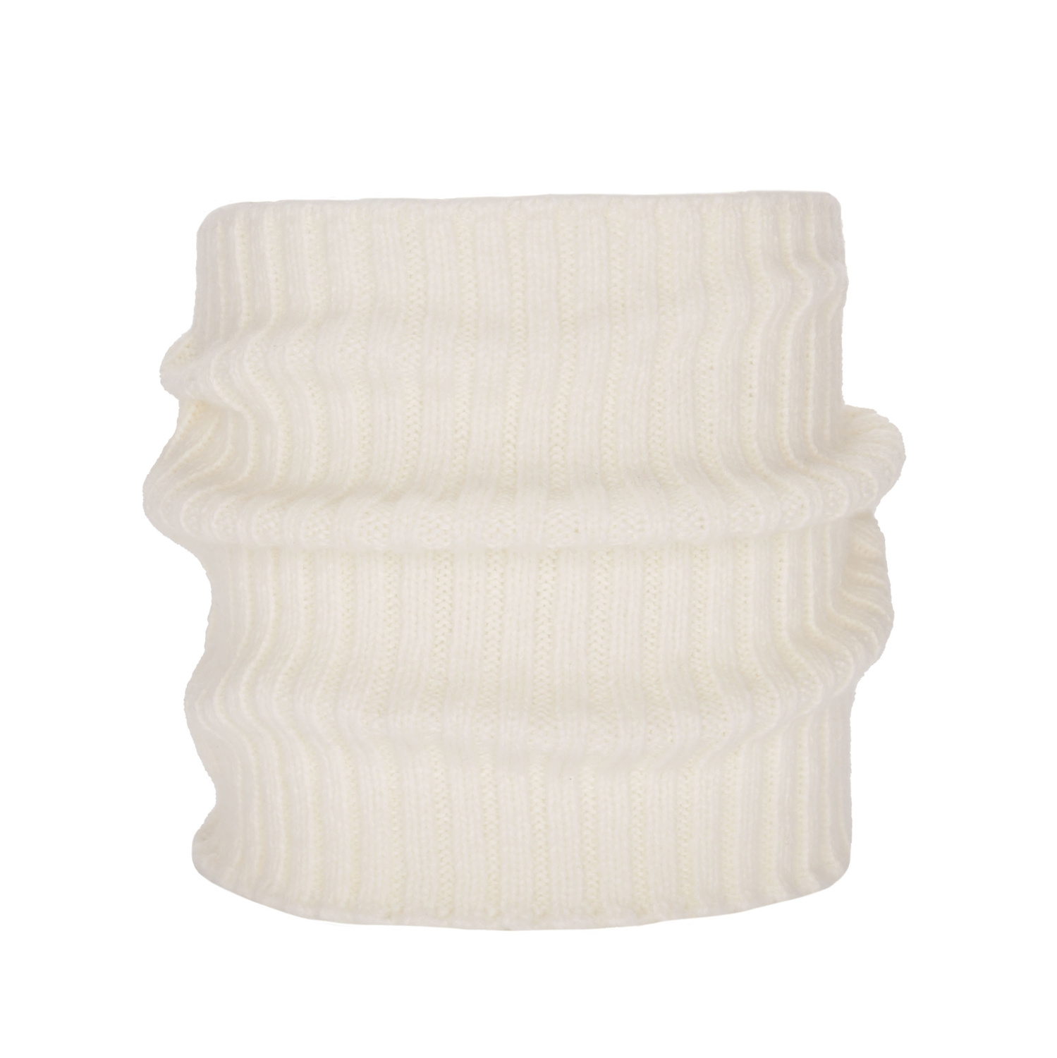 Snood d'hiver femme, crème, avec laine mérinos, Besta