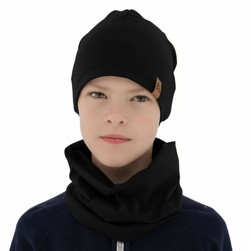 Ensemble automne/printemps garçon: bonnet et snood, noir, Griffin