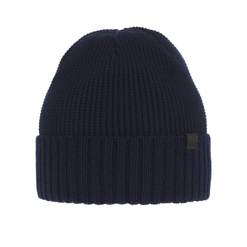 Bonnet d'hiver homme, bleu marine, avec laine mérinos, Sewer
