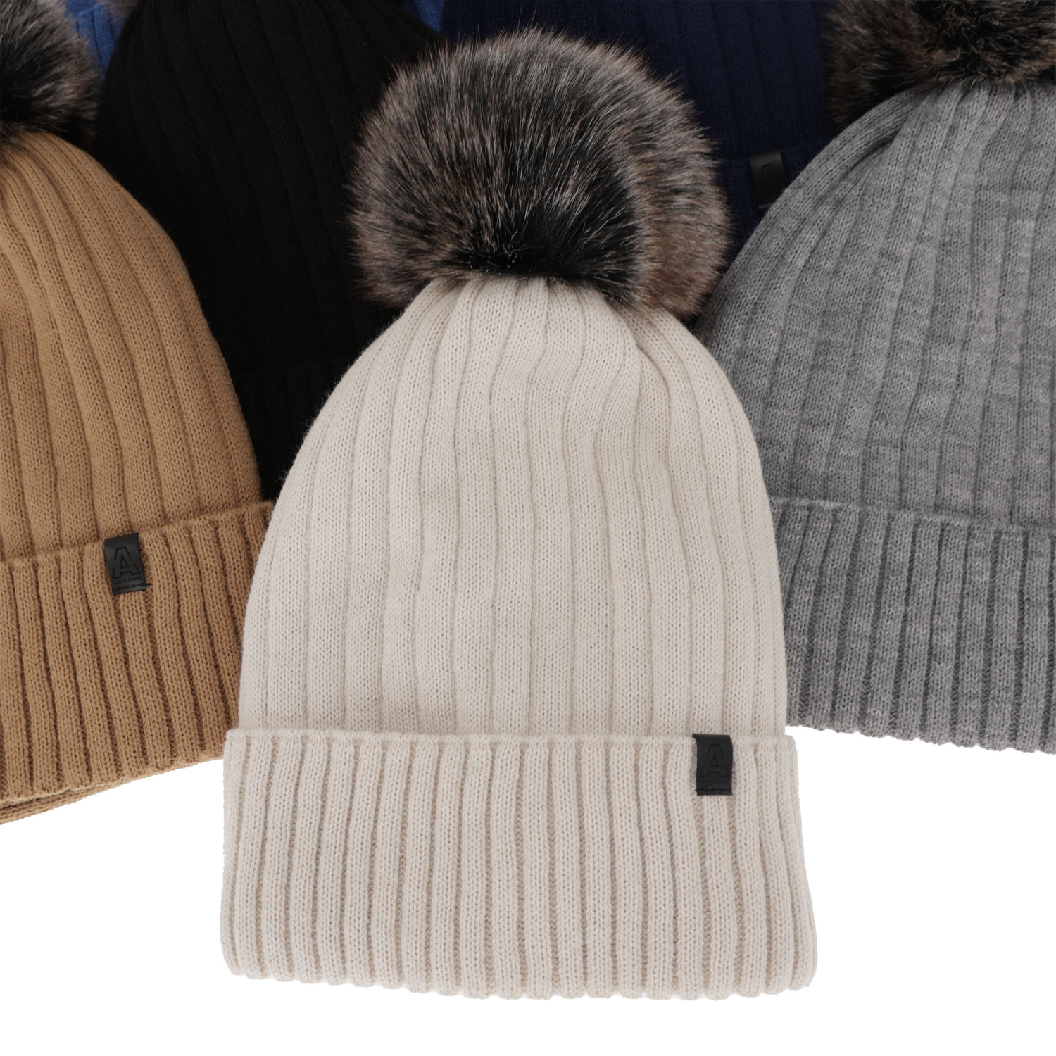 Ensemble d'hiver garçon: bonnet et snood, noir, avec pompon, Relax