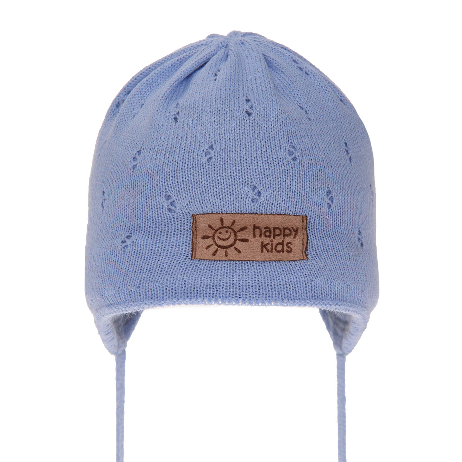 Jongens herfst/lente muts, blauw, met bindkoorden, Bobi