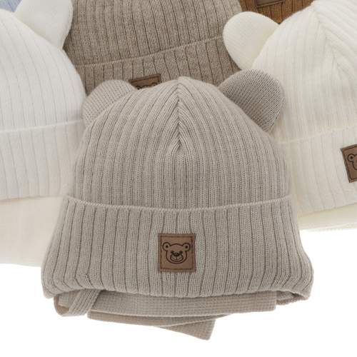 Ensemble d'hiver garçon: bonnet et écharpe, bleu, avec liens, Anthony