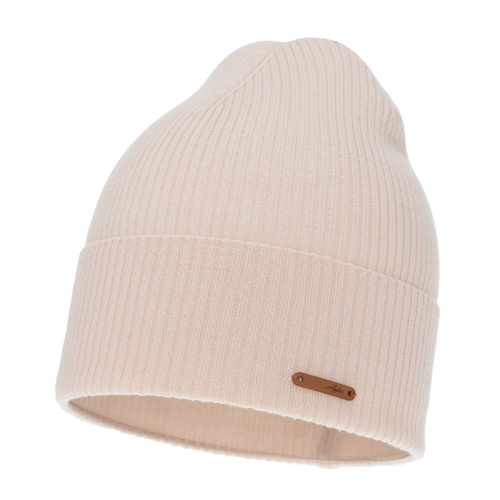 Dames herfst/winter muts, lichtroze, 100% Merino Wol, Flerra