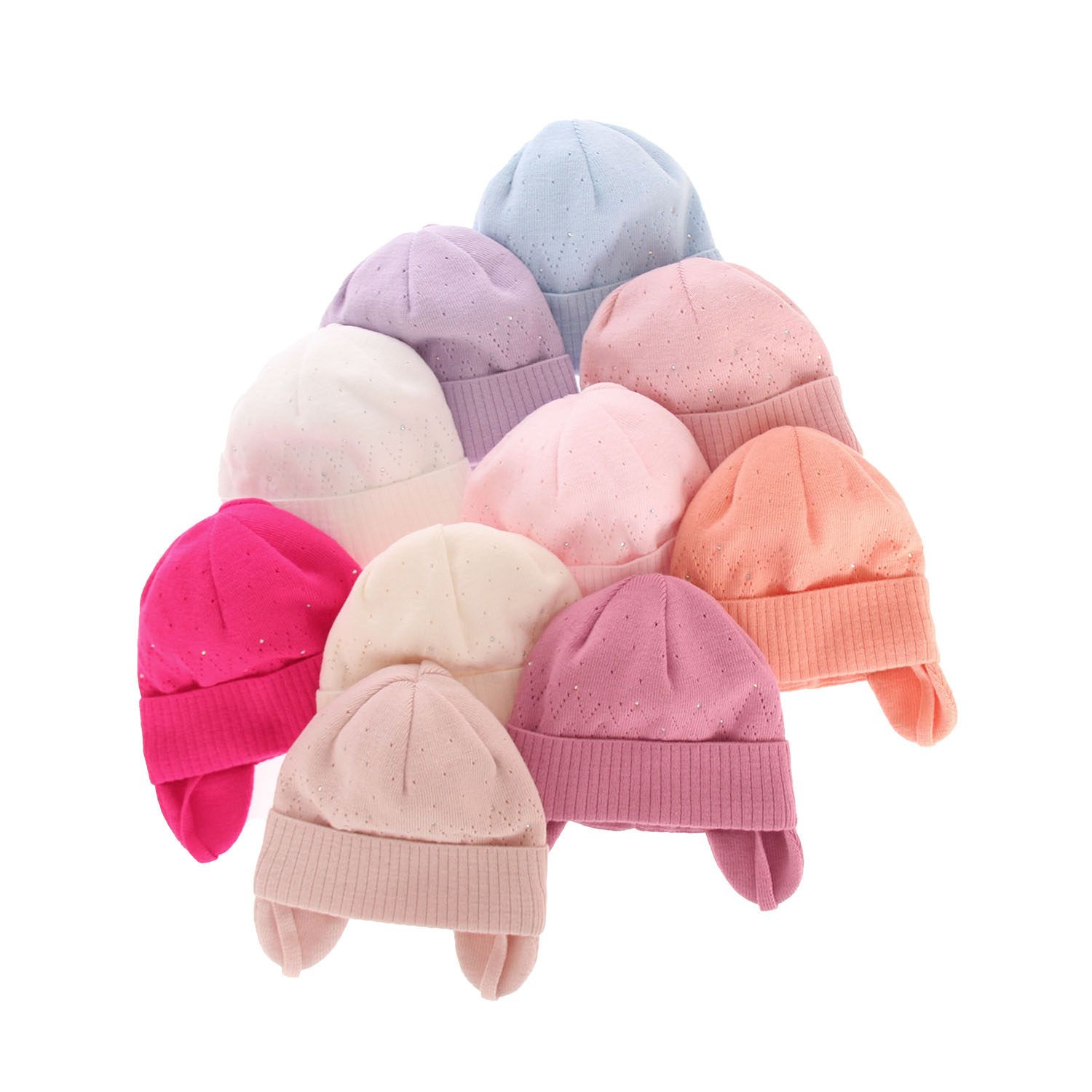 Bonnet automne/printemps fille, crème, avec liens, Apka