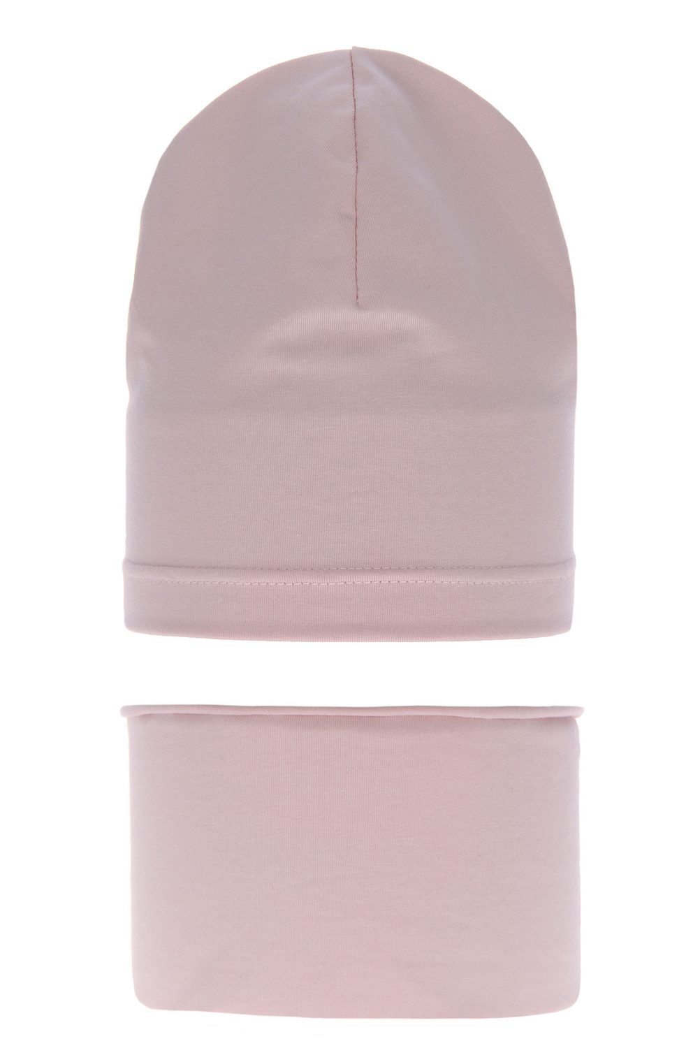 Meisjes herfst/lente set muts en buissjaal, roze, katoenen, Hazelka