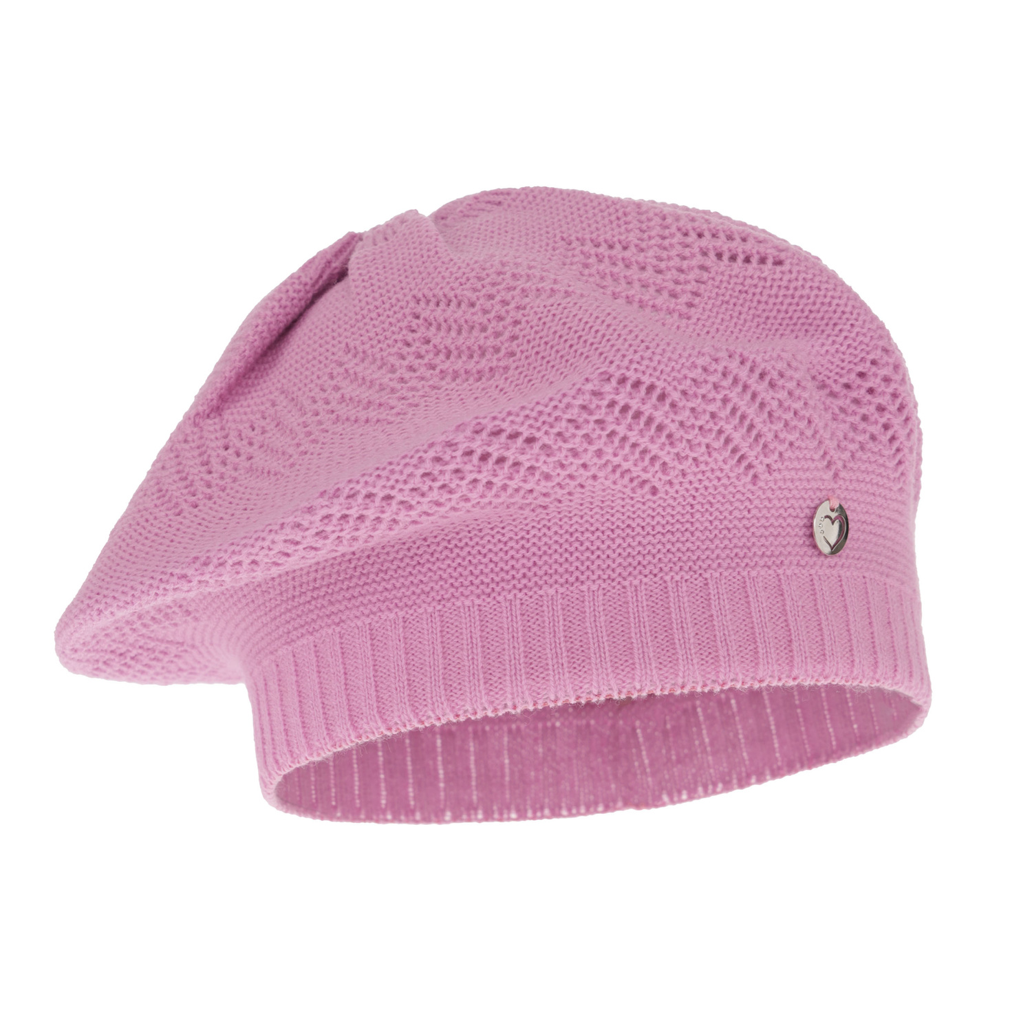 Beret automne/printemps fille, violet, ajouré, Filadelfia