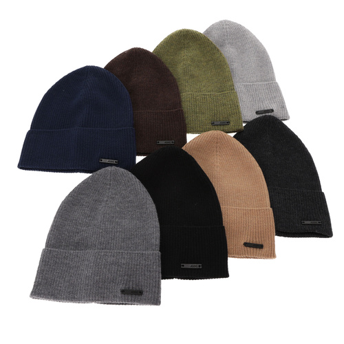 Bonnet automne/printemps homme, camel, avec laine mérinos, Fleur